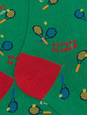 Calze lunghe donna cotone verde fantasia tennis - Gallo 1927 - Official Online Shop