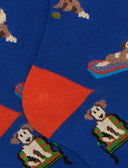 Calze lunghe uomo cotone blu fantasia cani - Gallo 1927 - Official Online Shop