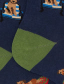 Calze corte uomo cotone blu fantasia cani - Gallo 1927 - Official Online Shop