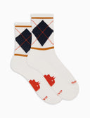 Calze corte unisex spugna di cotone bianco con losanga - Gallo 1927 - Official Online Shop