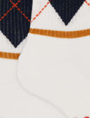 Calze corte unisex spugna di cotone bianco con losanga - Gallo 1927 - Official Online Shop