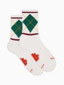 Calze corte unisex spugna di cotone bianco con losanga - Gallo 1927 - Official Online Shop