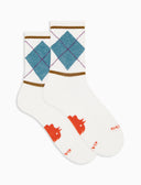 Calze corte unisex spugna di cotone bianco con losanga - Gallo 1927 - Official Online Shop