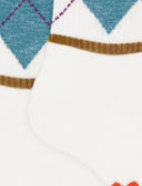 Calze corte unisex spugna di cotone bianco con losanga - Gallo 1927 - Official Online Shop