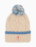 Berretto con risvolto unisex bianco motivo treccia tinta unita - Gallo 1927 - Official Online Shop