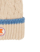 Berretto con risvolto unisex bianco motivo treccia tinta unita - Gallo 1927 - Official Online Shop