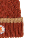 Berretto con risvolto unisex arancio motivo treccia tinta unita - Gallo 1927 - Official Online Shop