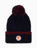 Berretto con risvolto unisex blu motivo treccia tinta unita - Gallo 1927 - Official Online Shop