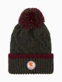 Berretto con risvolto unisex verde motivo treccia tinta unita - Gallo 1927 - Official Online Shop