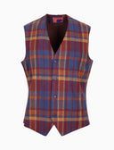 Gilet uomo blu fantasia tartan diagonale - Gallo 1927 - Official Online Shop