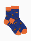 Calze corte donna cotone blu fantasia gatti - Gallo 1927 - Official Online Shop