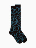 Calze lunghe donna cotone marrone fantasia broccato - Gallo 1927 - Official Online Shop