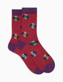 Calze corte donna cotone viola fantasia dischi vinile - Gallo 1927 - Official Online Shop