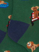 Calze lunghe bambino cotone verde fantasia cani - Gallo 1927 - Official Online Shop