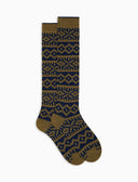 Calze lunghe uomo cotone blu fantasia greca natalizia - Gallo 1927 - Official Online Shop