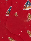 Calze lunghe uomo cotone rosso fantasia baite innevate - Gallo 1927 - Official Online Shop