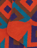 Calze lunghe bambino cotone arancio fantasia rombi concentrici - Gallo 1927 - Official Online Shop