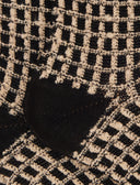 Calze corte unisex lana, seta e cashmere nero fantasia reticolo - Gallo 1927 - Official Online Shop