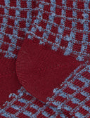 Calze corte unisex lana, seta e cashmere bordò fantasia reticolo - Gallo 1927 - Official Online Shop