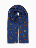 Sciapa leggera unisex blu fantasia cani - Gallo 1927 - Official Online Shop