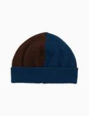 Berretto con risvolto unisex lana viola fantasia color block - Gallo 1927 - Official Online Shop