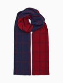 Sciarpa unisex double face lana blu fantasia window pane - Gallo 1927 - Official Online Shop
