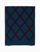 Sciarpa unisex lana azzurra fantasia rombi - Gallo 1927 - Official Online Shop