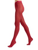 Collant donna cotone rosso tinta unita - Gallo 1927 - Official Online Shop