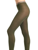 Collant donna cotone verde tinta unita - Gallo 1927 - Official Online Shop