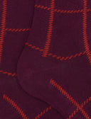 Calze lunghe donna cotone viola fantasia window pane - Gallo 1927 - Official Online Shop