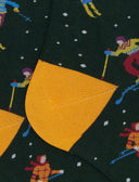 Calze corte uomo cotone verde fantasia sciatori - Gallo 1927 - Official Online Shop
