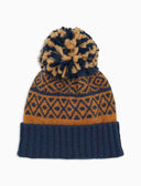 Berretto con risvolto unisex lana giallo fantasia greca natalizia - Gallo 1927 - Official Online Shop