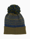 Berretto con risvolto unisex lana blu fantasia greca natalizia - Gallo 1927 - Official Online Shop