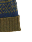 Berretto con risvolto unisex lana blu fantasia greca natalizia - Gallo 1927 - Official Online Shop
