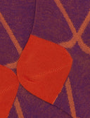 Calze lunghe uomo cotone viola fantasia rombi - Gallo 1927 - Official Online Shop