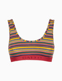 Bralette aus Baumwolle für Damen, gelb, mehrfarbig gestreift