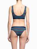 Slip aus Baumwolle für Damen, blau, mehrfarbig gestreift