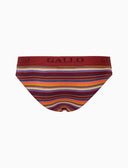 Slip intimo donna cotone bordò righe multicolor - Gallo 1927 - Official Online Shop