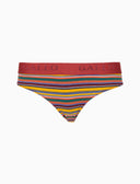 Slip aus Baumwolle für Damen, gelb, mehrfarbig gestreift