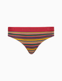 Slip aus Baumwolle für Damen, gelb, mehrfarbig gestreift