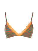 Reggiseno a triangolo donna cotone verde righe windsor
