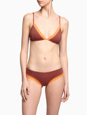 Women's blue cotton triangle bra with Windsor stripes