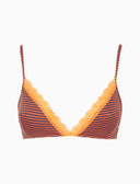 Women's blue cotton triangle bra with Windsor stripes