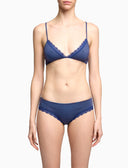 Brasilianischer Slip für Damen aus violetter Baumwolle mit Windsor-Streifen