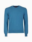 Pull girocollo uomo puro cashmere azzurro tinta unita - Gallo 1927 - Official Online Shop