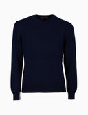 Pull girocollo uomo puro cashmere blu tinta unita - Gallo 1927 - Official Online Shop