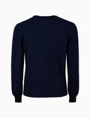Pull girocollo uomo puro cashmere blu tinta unita - Gallo 1927 - Official Online Shop