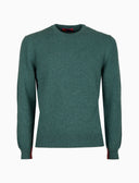Pull girocollo uomo puro cashmere verde tinta unita - Gallo 1927 - Official Online Shop