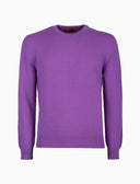 Pull girocollo uomo puro cashmere viola tinta unita - Gallo 1927 - Official Online Shop