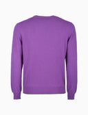Pull girocollo uomo puro cashmere viola tinta unita - Gallo 1927 - Official Online Shop